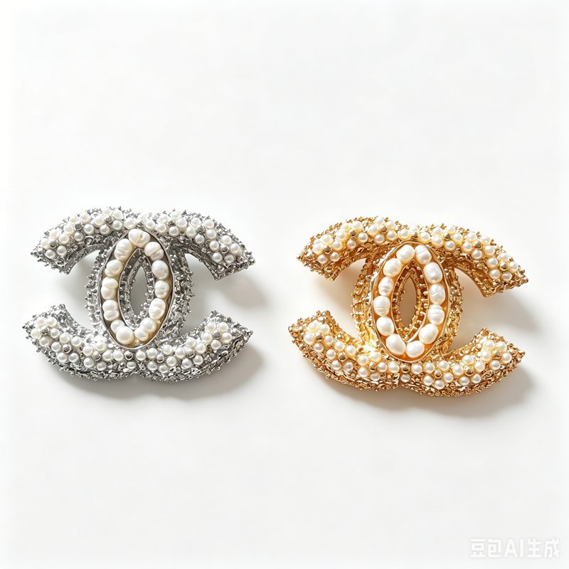 pearl CC brooch