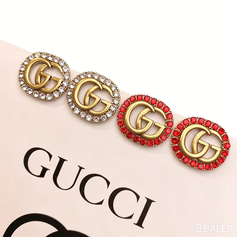 rhinestone GG earring stud