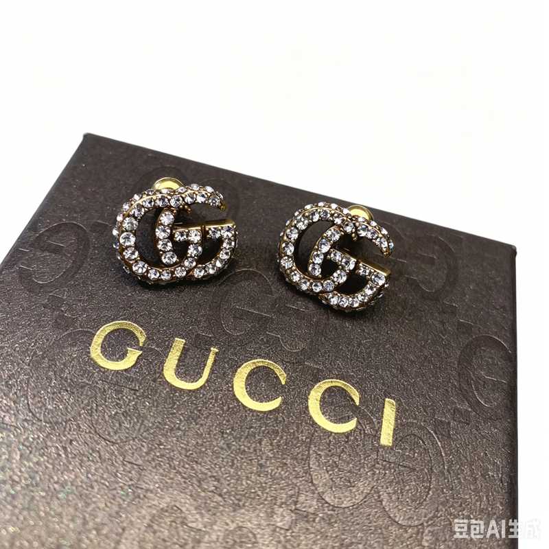 rhinestone GG earring stud