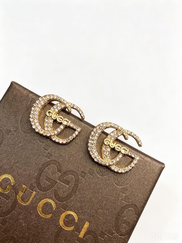 rhinestone GG earring stud