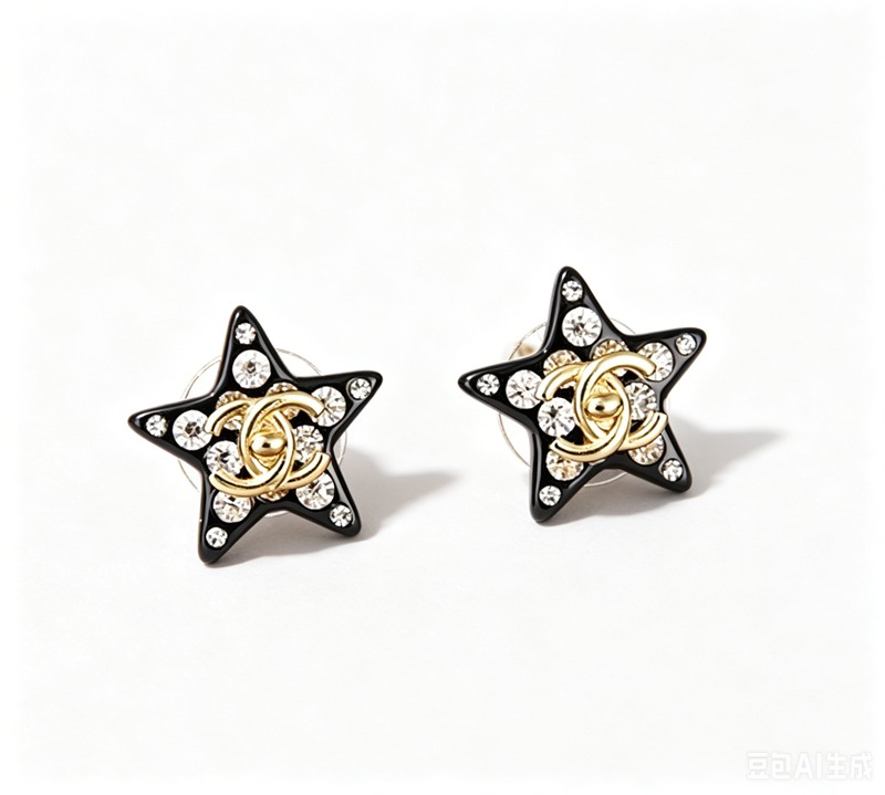 CC star black earring
