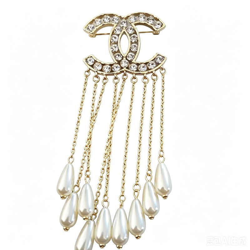 Pearl Tassel CC Brooch