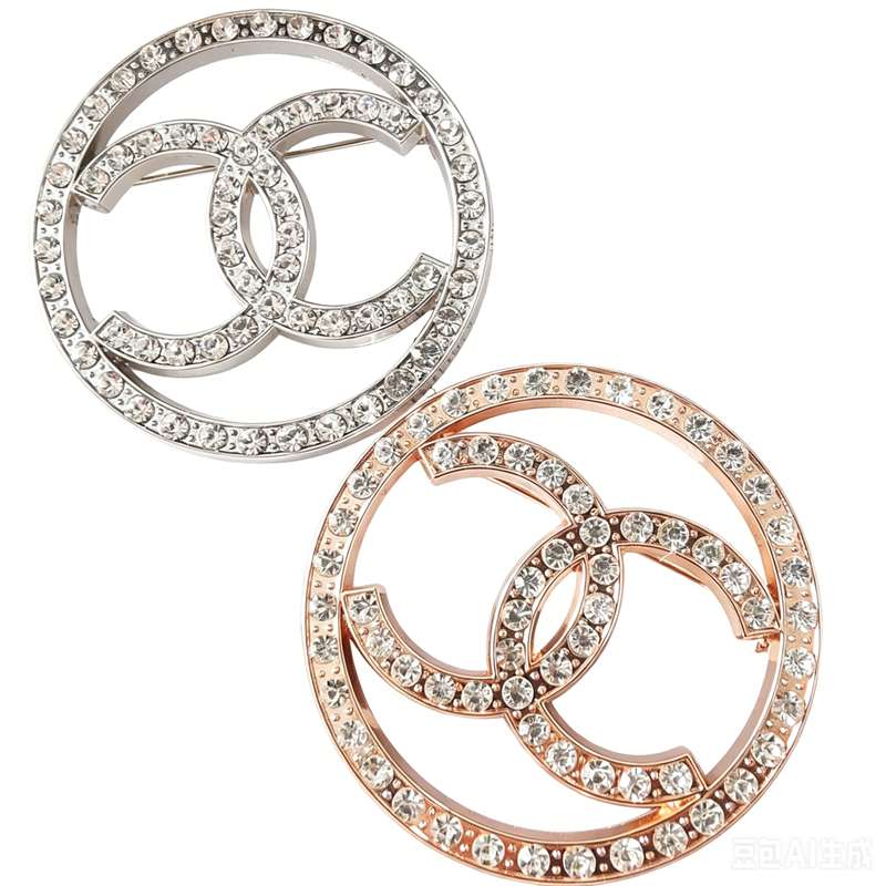 Round CC Brooch