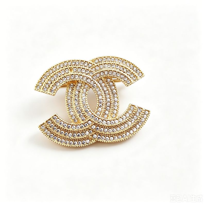 Rhinestone CC Brooch