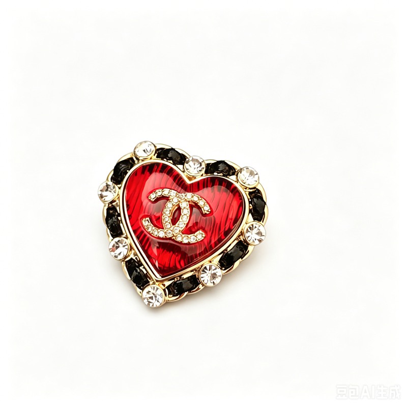 CC heart brooch