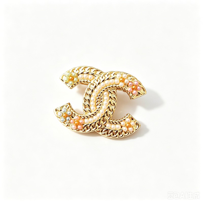 pearl CC brooch
