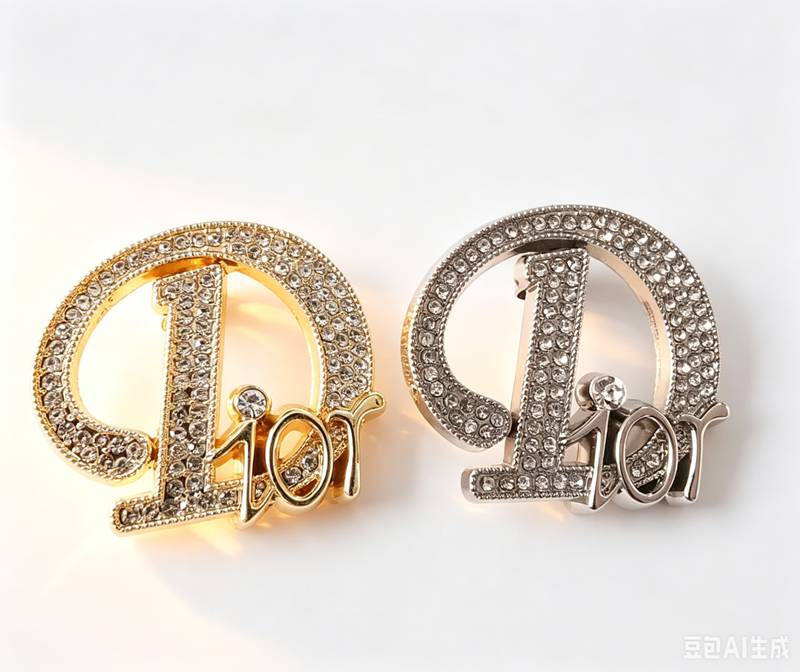rhinestone Dior brooch